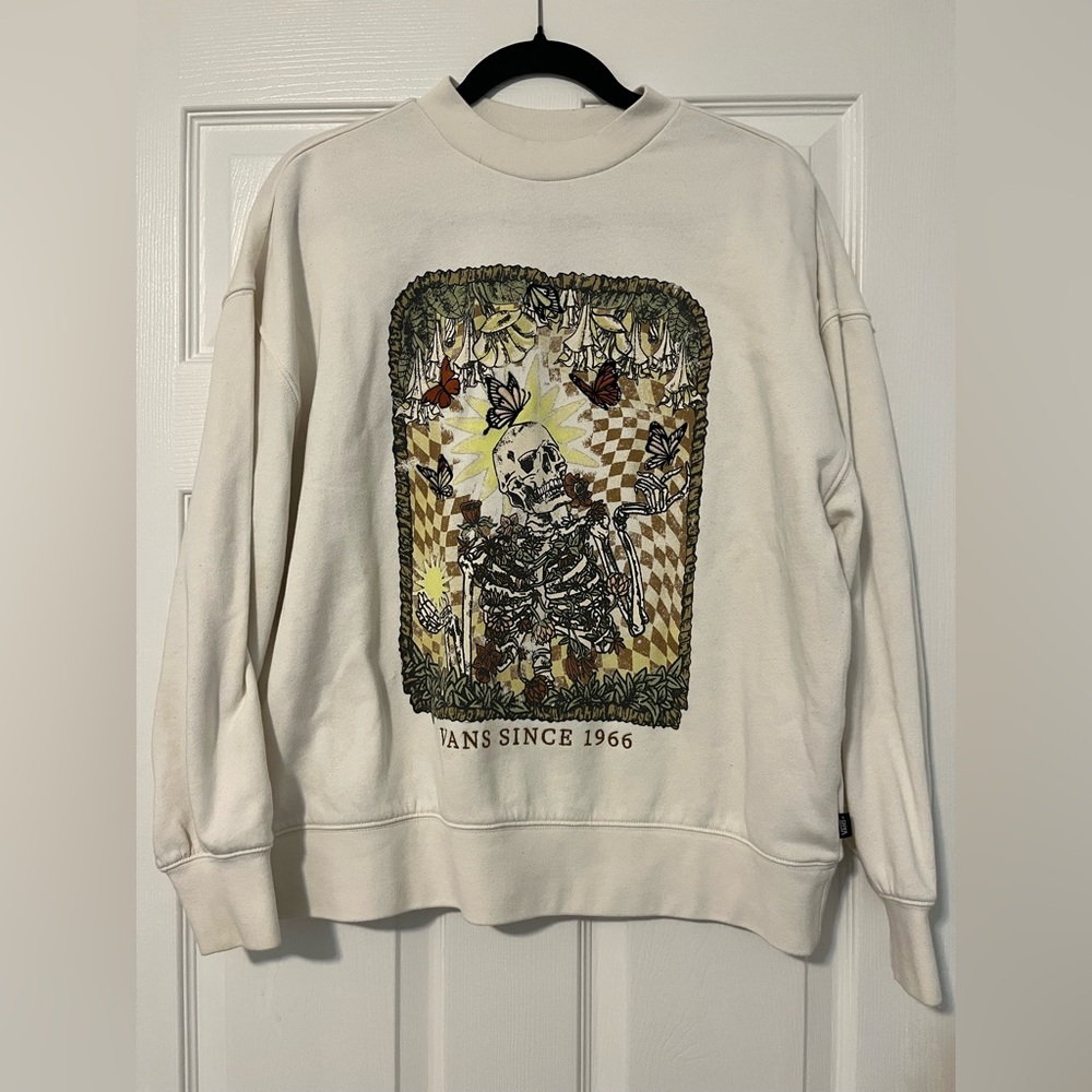 Vans White Graphic Crewneck